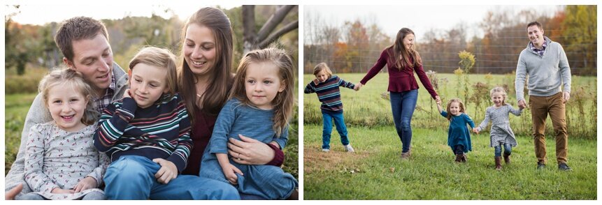 Oneonta NY family photographer, family together outside