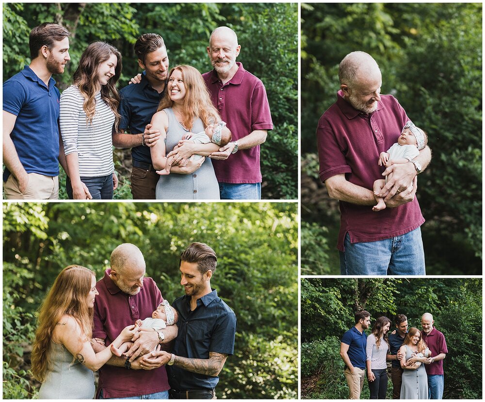 Oneonta NY Newborn Photographer, extended family with baby girl