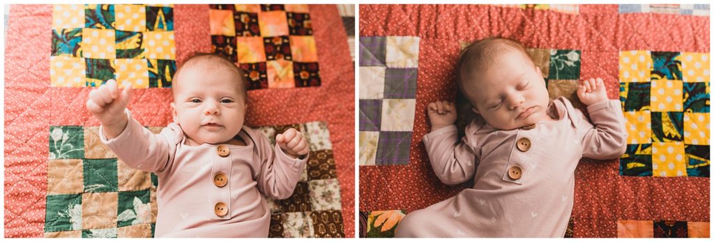 Newborn Photogrpaher in Cooperstown NY, baby girl smiling and sleeping
