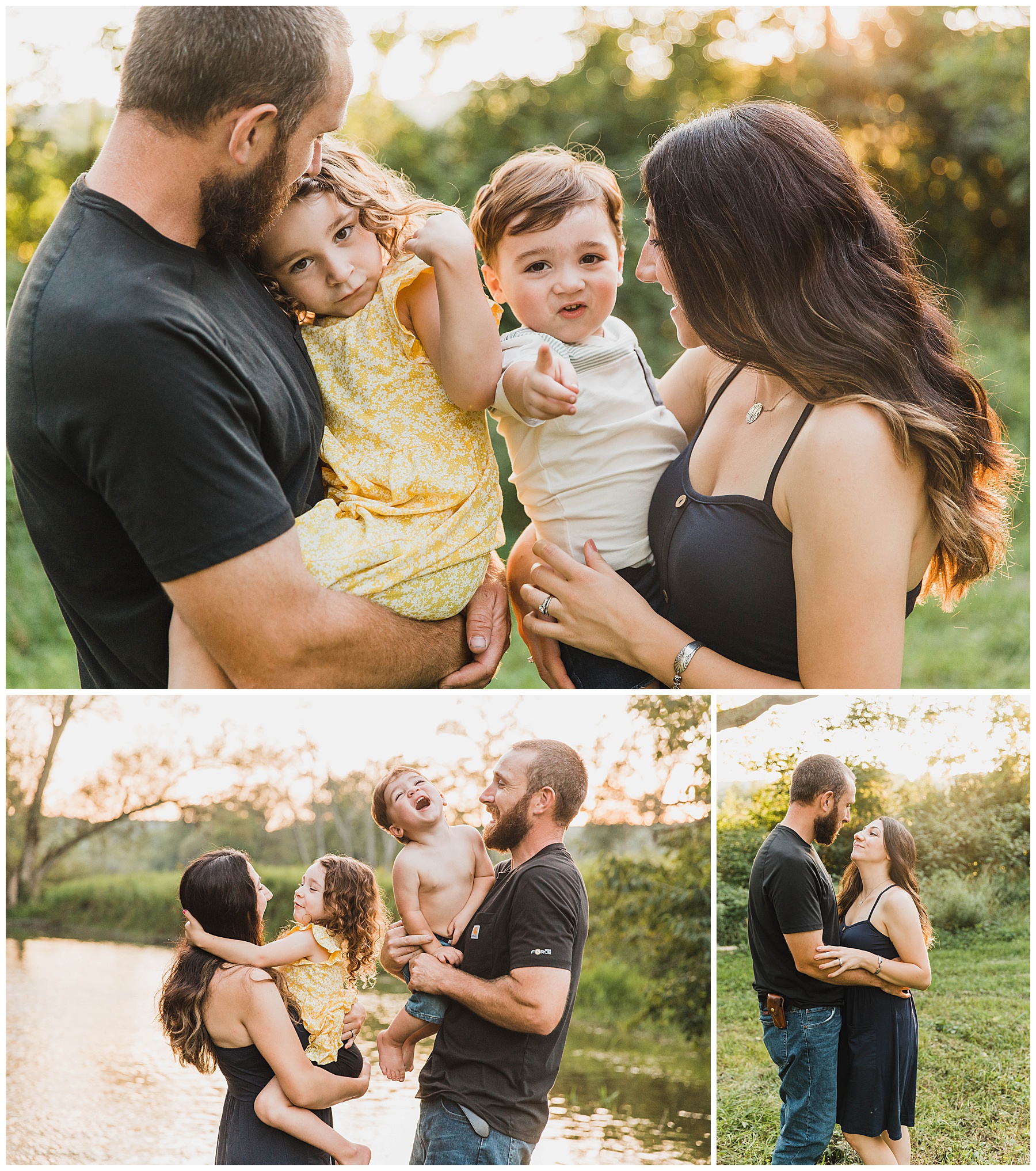 Upstate NY family photographer, mom and dad with kids 