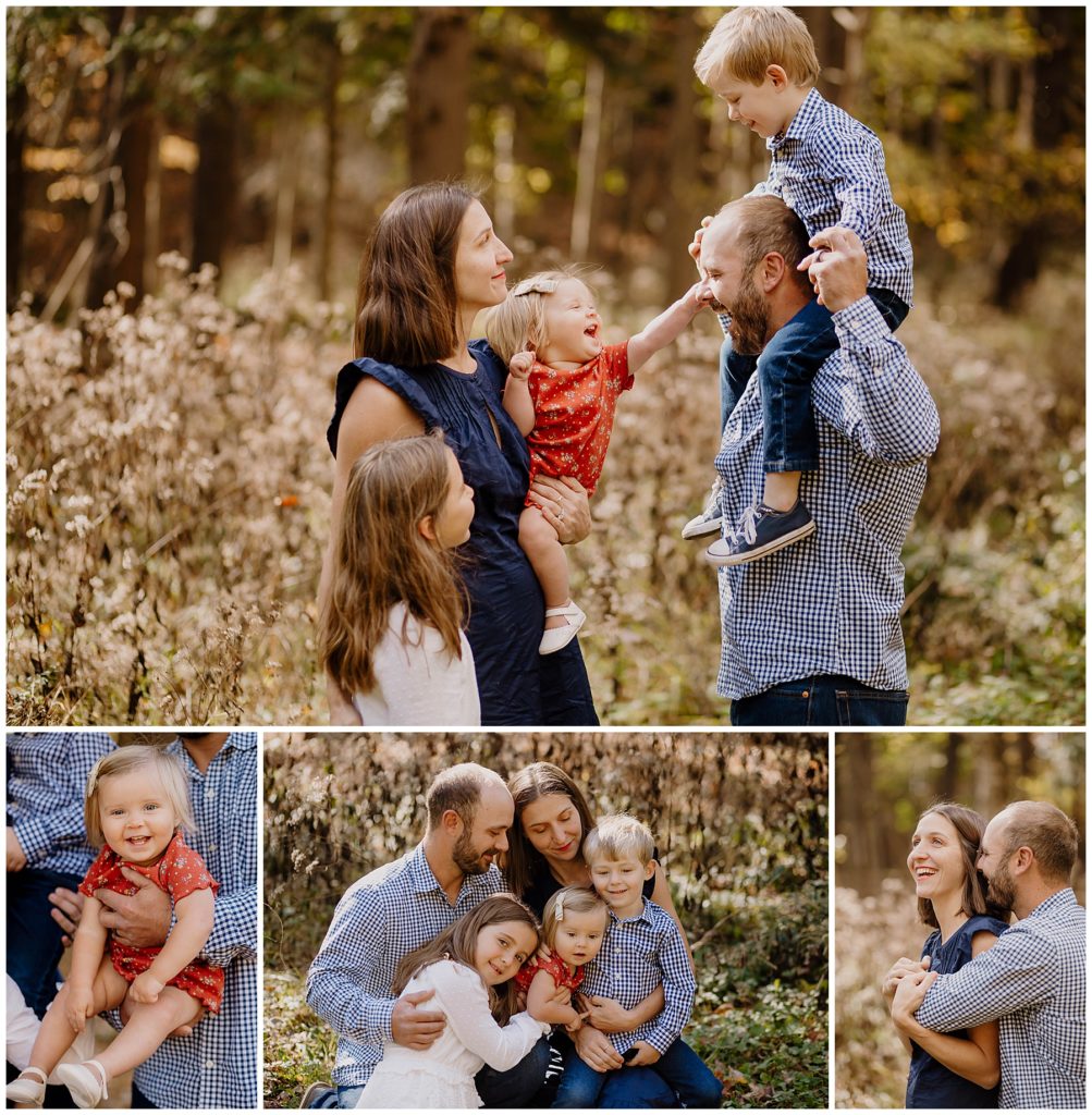 Oneonta NY Family Photographer, Family together in golden sun