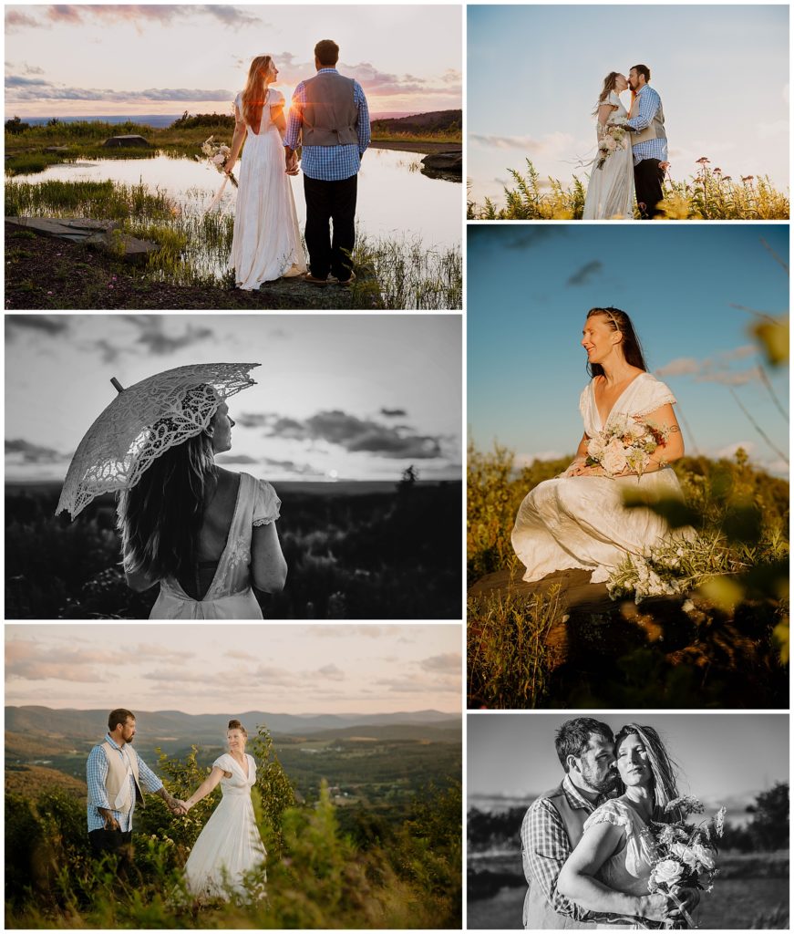 Upstate NY Wedding Photographer, couple on top of the mountains in love